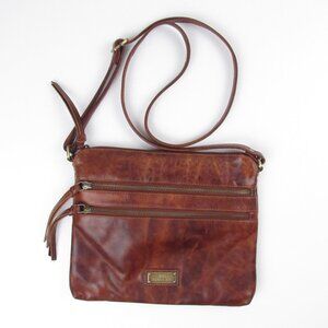 (LV) LEVOGUE Cognac Genuine Leather Crossbody Bag